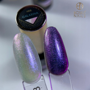 Boska Nails Cosmic Glow 488 Galaxina różowo-fioletowy holograficzny lakier hybrydowy 6ml