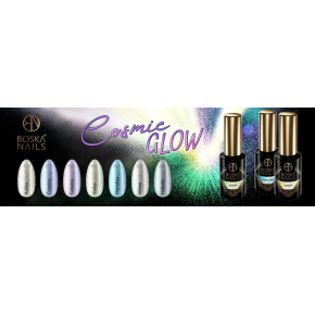 Boska Nails Cosmic Glow 488 Galaxina różowo-fioletowy holograficzny lakier hybrydowy 6ml