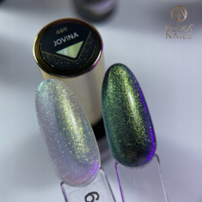 Boska Nails Cosmic Glow 489 Jovina zielono-złoty holograficzny lakier hybrydowy 6ml