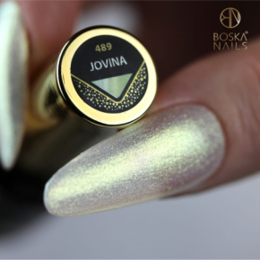 Boska Nails Cosmic Glow 489 Jovina zielono-złoty holograficzny lakier hybrydowy 6ml