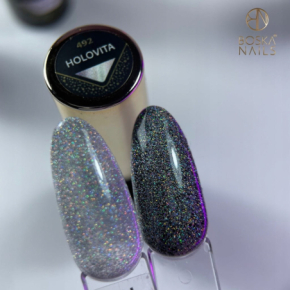 Boska Nails Cosmic Glow 492 Holovita jasnosrebrny holograficzny lakier hybrydowy 6ml