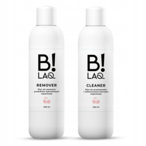 B!LAQ Zestaw płynów do przemywania i odtłuszczania paznokci o zapachu wiśniowym - Cleaner 1000ml + Remover 1000ml