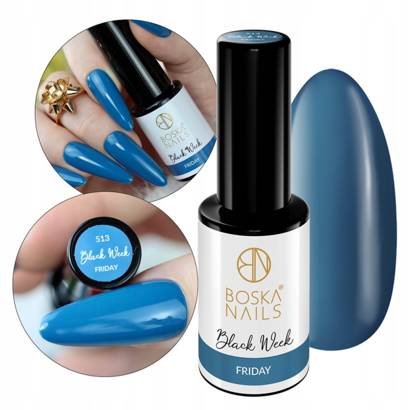 Boska Nails Black Week 513 Friday Kolorowy lakier hybrydowy 6ml Boska Nails Black Week 513 Friday Kolorowy lakier hybrydowy 6ml