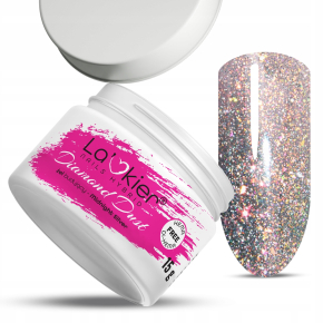 La’kier Diamond Dust Midnight Silver 15g hipoalergiczny samopoziomujący żel budujący do paznokci z efektem Flash