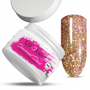 La’kier Diamond Dust Imperial Gold 15g hipoalergiczny samopoziomujący żel budujący do paznokci z efektem Flash