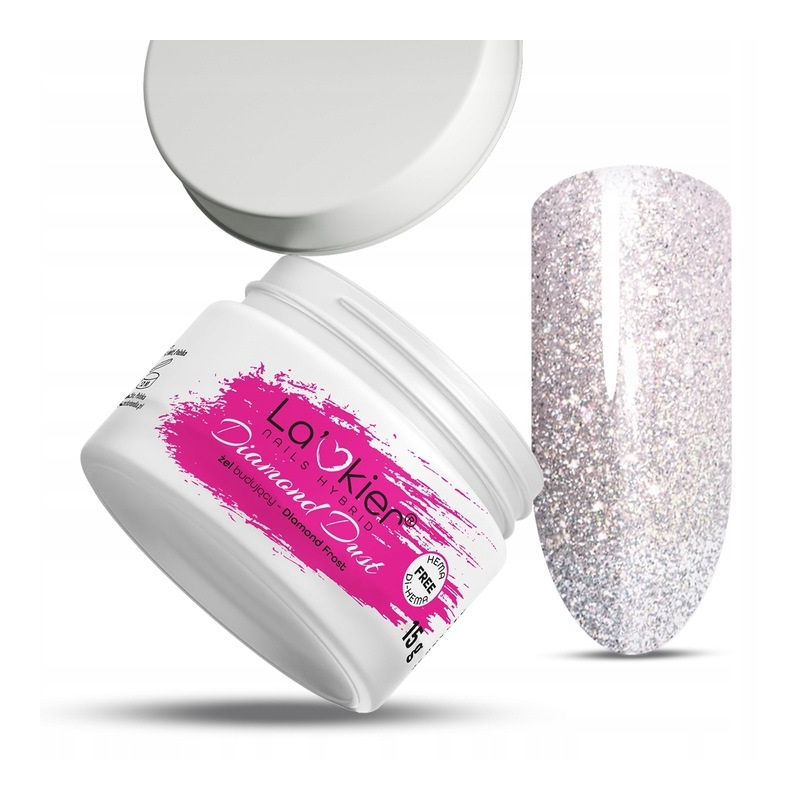 La’kier Diamond Dust Diamond Frost 15g hipoalergiczny samopoziomujący żel budujący do paznokci z efektem Flash