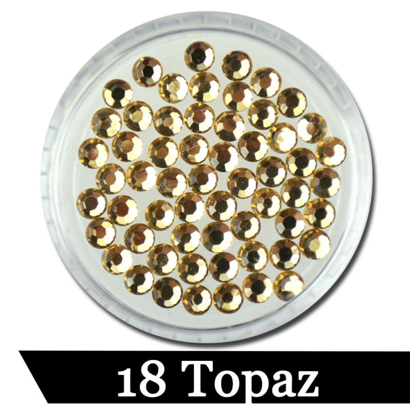 18. 50 sztuk szklane cyrkonie kolorowe SS6 Topaz 18. 50 sztuk szklane cyrkonie kolorowe SS6 Topaz