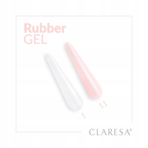 Claresa Rubber Gel 1 budujący żel do przedłużania paznokci transparentny 45g