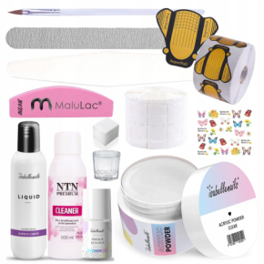 Isabellenails Zestaw do paznokci akrylowych - 1x akryl 50ml Clear + liquid + primer + cleaner + akcesoria