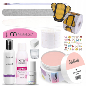 Isabellenails Zestaw do paznokci akrylowych - 1x akryl 50ml Nude + liquid + primer + cleaner + akcesoria