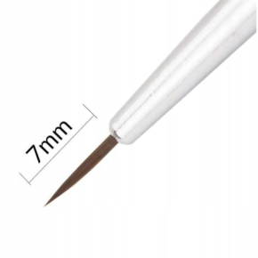 Pędzelek do zdobień Molly Lac nr 000 7mm plastikowa srebrna rączka
