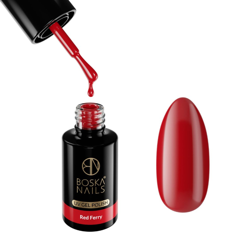 Boska Nails 326 Red Ferry kolorowy lakier hybrydowy 6ml Boska Nails 326 Red Ferry kolorowy lakier hybrydowy 6ml