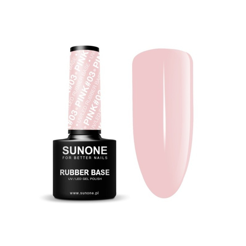 Sunone Rubber Base Pink 03 Baza kauczukowa budująca do paznokci 5g Sunone Rubber Base Pink 03 Baza kauczukowa budująca do paznokci 5g