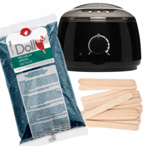 Xanitalia Doll Zestaw do depilacji ciała - podgrzewacz + wosk w dropsach 1kg Azulene + szpatułki