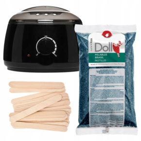 Xanitalia Doll Zestaw do depilacji ciała - podgrzewacz + wosk w dropsach 1kg Azulene + szpatułki