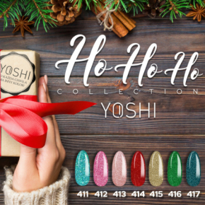Yoshi Ho Ho Ho 412 Cupid brokatowy kolorowy lakier hybrydowy 6ml