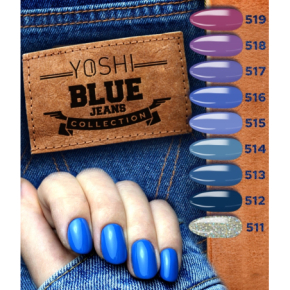 Yoshi Blue Jeans 511 Flare Jean brokatowy kolorowy lakier hybrydowy 6ml