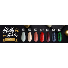 Yoshi Holly Holiday 623 Frosted Cranberry Brokatowy lakier hybrydowy 6ml