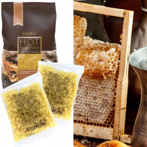 Zestaw do depilacji: 2 x wosk twardy Natural ItalWax, podgrzewacz, żel