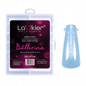 La’kier Zestaw mini do akrylożelu - formy Dual Form Ballerina 120 sztuk szpic + pędzelek dwustronny ze szpatułką