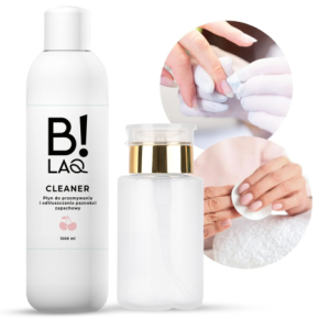 B!LAQ Cleaner płyn do przemywania odtłuszczania paznokci o zapachu wiśniowym 1000ml + dozownik z pompką 150ml