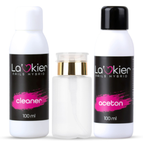 La’kier Zestaw płynów do paznokci - cleaner 100ml + remover 100ml + dozownik z pompką 150ml