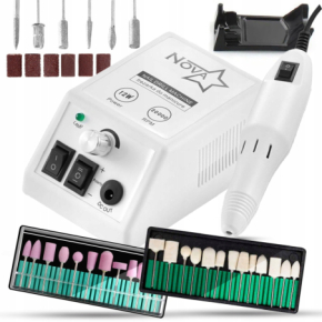 Zestaw do paznokci: frezarka Nova DM-992 12W + frezy kamienne 12 sztuk + frezy do polerowania 13 sztuk