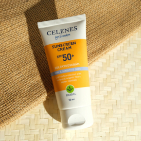 Celenes by Sweden Herbal Dry & Sensitive Skin Sunscreen Cream SPF50+ Krem przeciwsłoneczny do opalania wodoodporny do skóry suchej i wrażliwej 50ml