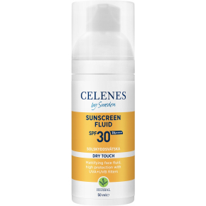Celenes by Sweden Herbal Dry Touch Sunscreen Fluid SPF30+ Fluid przeciwsłoneczny do opalania wodoodporny 50ml