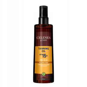 Celenes by Sweden Herbal Tanning Oil Sol Olja SPF15 Ziołowy olejek do opalania z filtrem wodoodporny 200ml
