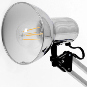 Lampka kosmetyczna biurkowa z regulowanym ramieniem srebrna