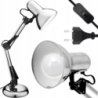 Lampka kosmetyczna biurkowa z regulowanym ramieniem srebrna + żarówka 10W - 6