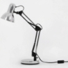 Lampka kosmetyczna biurkowa z regulowanym ramieniem srebrna + żarówka 10W - 15