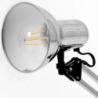 Lampka kosmetyczna biurkowa z regulowanym ramieniem srebrna + żarówka 10W - 16