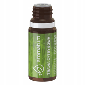 Aromatum Trawa cytrynowa Naturalny olejek eteryczny odświeżający, przeciwzapalny i uspokajający 12ml