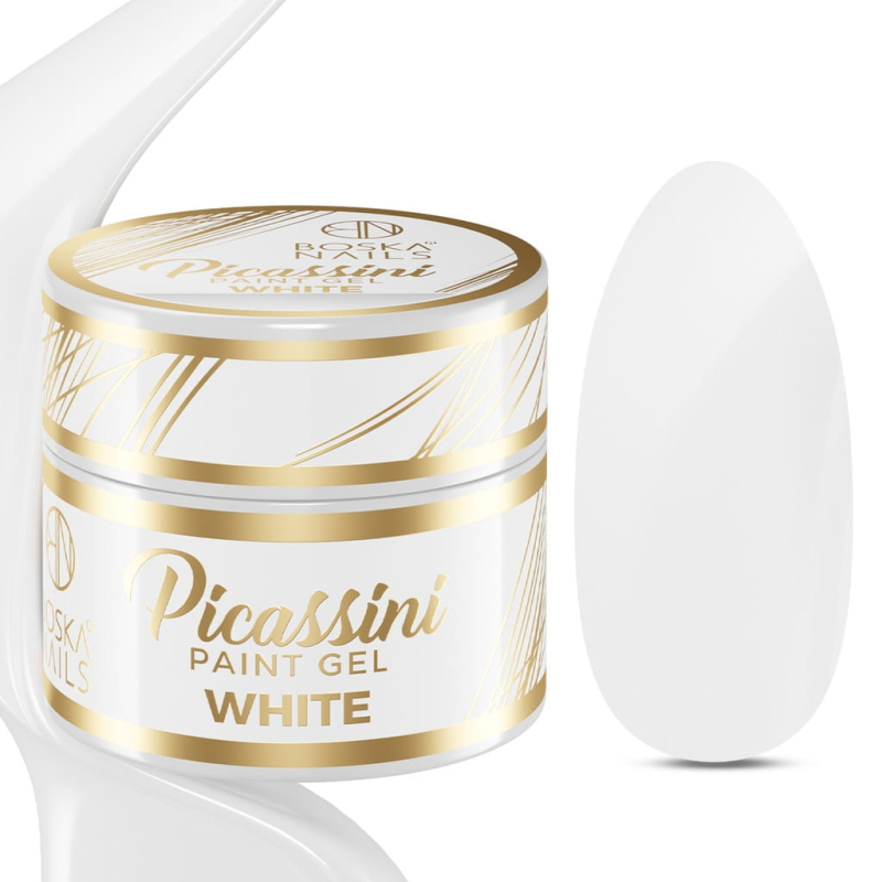 Boska Nails Picassini Paint Gel White Żel do zdobień 5ml Boska Nails Picassini Paint Gel White Żel do zdobień 5ml