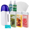 ItalWax Zestaw do depilacji paskowej - podgrzewacz + 3x wosk w rolce 100ml + preparaty + paski + talk - 1