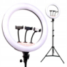 Lampa pierścieniowa LED ZD150 240W średnica 45cm, 3 barwy światła, statyw 210cm, z pilotem czarna - 7