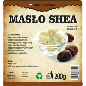 Pure Chemical Masło shea naturalne do twarzy i ciała Anti-Aging i głębokie odżywienie bogate w witaminy A i E 200g
