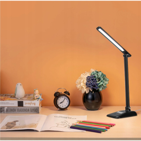 Renew Force Lampa kosmetyczna biurkowa LED składana, dotykowa, 3 barwy światła BL1228 czarna