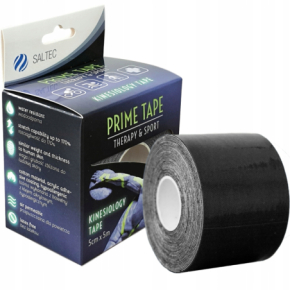 Saltec Prime Tape Profesjonalna taśma do kinesiotapingu plaster taśma sportowa 5cm x 5m czarna
