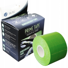 Saltec Prime Tape Profesjonalna taśma do kinesiotapingu plaster taśma sportowa 5cm x 5m zielona