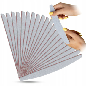 Zestaw do stylizacji paznokci 20x pilnik łódka półksiężyc zebra 100/180