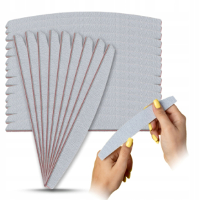 Zestaw do stylizacji paznokci 50x pilnik łódka półksiężyc zebra 100/180