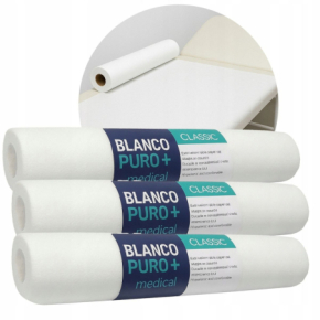 Blanco Puro+ Medical Classic Prześcieradło podkład medyczny kosmetyczny flizelinowy w rolce 60x50cm biały 3 sztuki