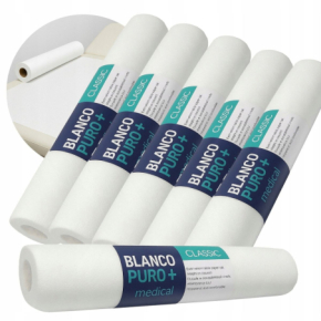 Blanco Puro+ Medical Classic Prześcieradło podkład medyczny kosmetyczny flizelinowy w rolce 60x50cm biały 6 sztuk