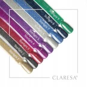 Claresa Starlight 7 niebieski brokatowy lakier hybrydowy do paznokci z efektem flash 5g
