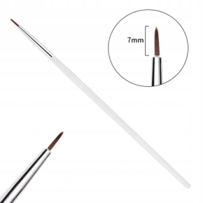 Pędzelek do zdobień Nail Art Brush rozmiar 00 7mm biały