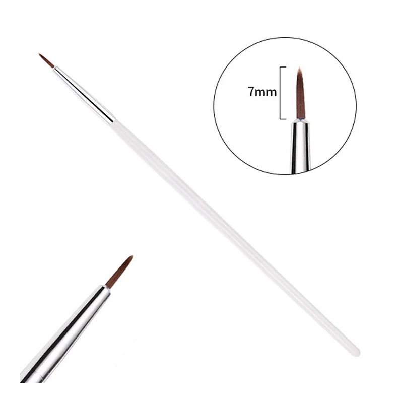 Pędzelek do zdobień Nail Art Brush rozmiar 00 7mm biały Pędzelek do zdobień Nail Art Brush rozmiar 00 7mm biały
