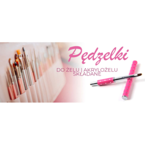 Pędzelek składany do żelu i zdobień ombre rozmiar 4 różowy